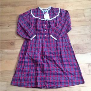 NWT Lanz of Salzburg plaid nightgown Sz Small